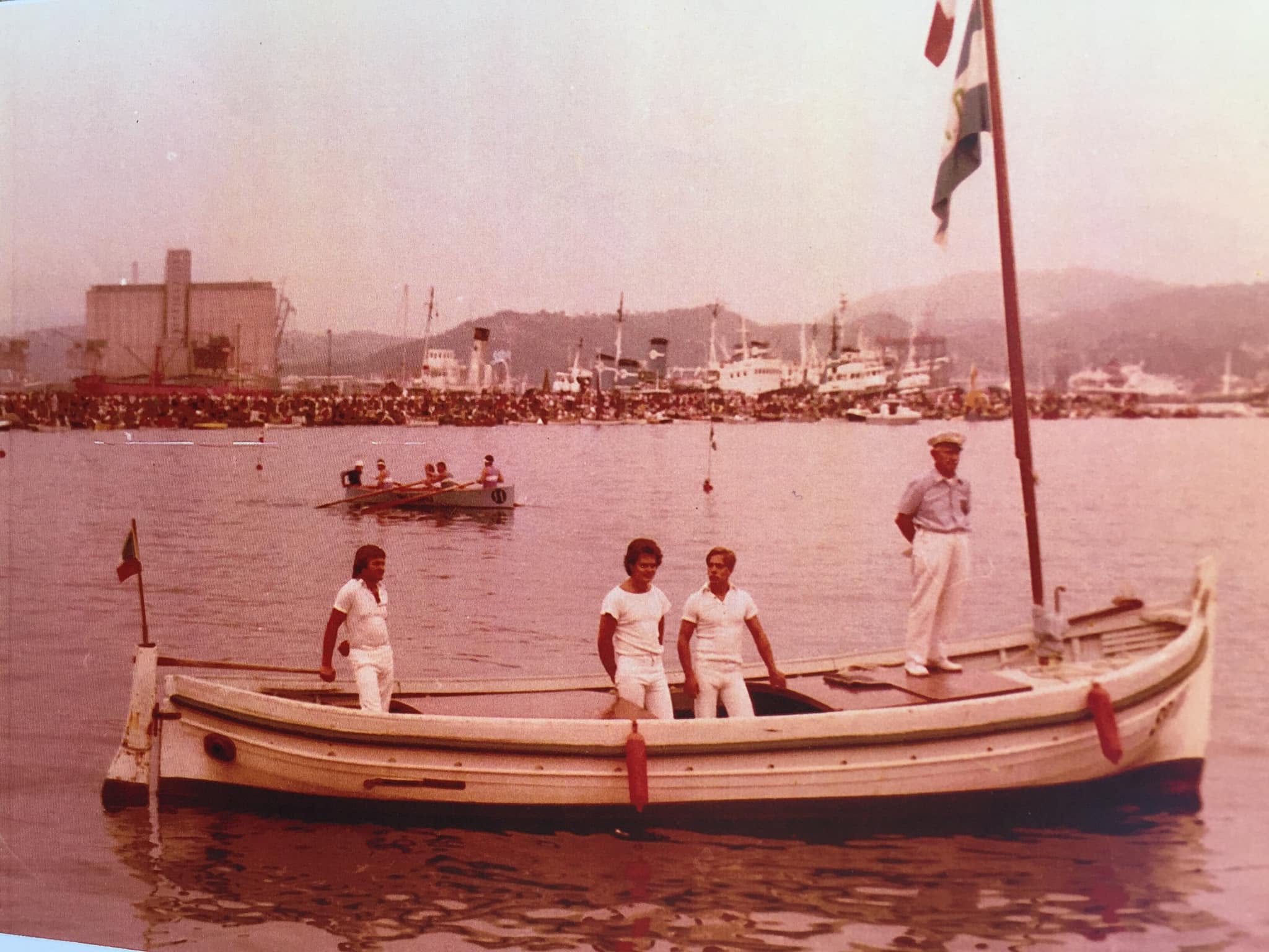 Angelo Majoli sul campo di regata del Palio del Golfo